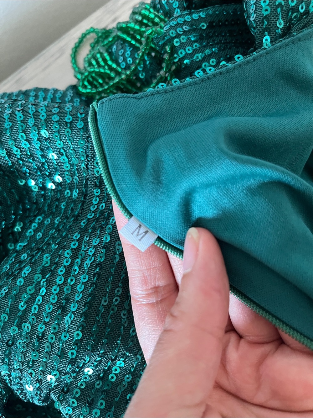 Emerald Green Sequin Fringe Maxi Dress - Picture 12 of 12